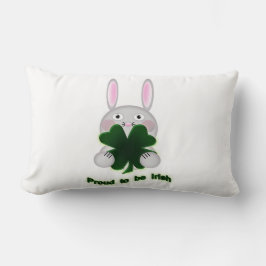 St. Patricks Bunny Proud som ska bli Irish Shamroc Lumbarkudde