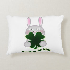 St. Patricks Bunny Proud som ska bli Irish Shamroc Prydnadskudde