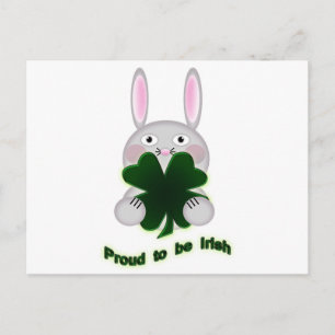 St. Patricks Bunny Proud som ska bli Irish Shamroc Vykort