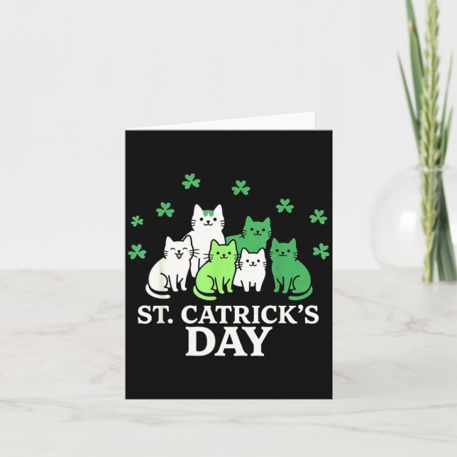 St patricks catricks dag roliga katter  kort (Framsida)