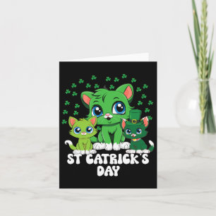 St Patricks Catricks Day Cats Grönt Saint Pattys Kort