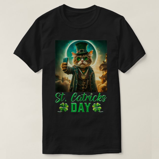 St Patricks Catricks Day Cats Saint Pattys Day T Shirt (Design framsida)