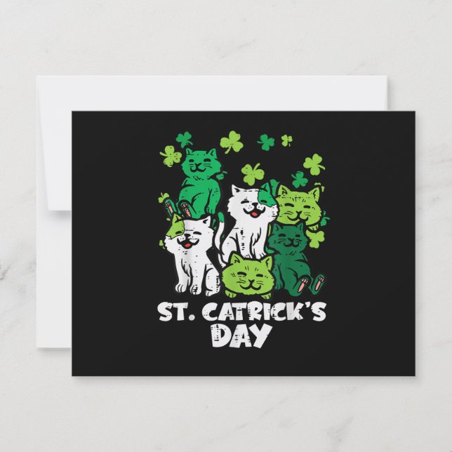 St Patricks Catricks Day Cats Saint Pattys Inbjudningar (Framsida)