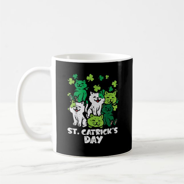 St Patricks Catricks Day Cats Saint Pattys Kaffemugg (Vänster)