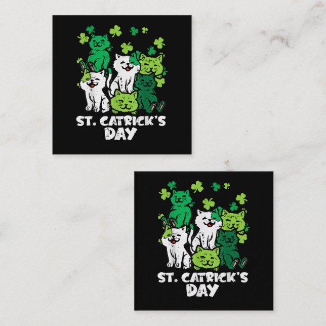 St Patricks Catricks Day Cats Saint Pattys Tilläggskort (Fram/baksida)