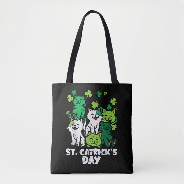 St Patricks Catricks Day Cats Saint Pattys Tygkasse (Framsida)