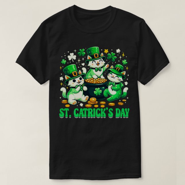 St Patricks Catricks Day Cats Saint Pattys Women G T Shirt (Design framsida)