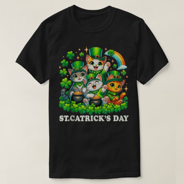 St Patricks Catricks Day Cats Saint Pattys Women G T Shirt (Design framsida)