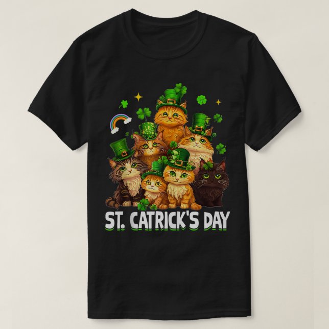 St Patricks Catricks Day Cats Saint Pattys Women G T Shirt (Design framsida)