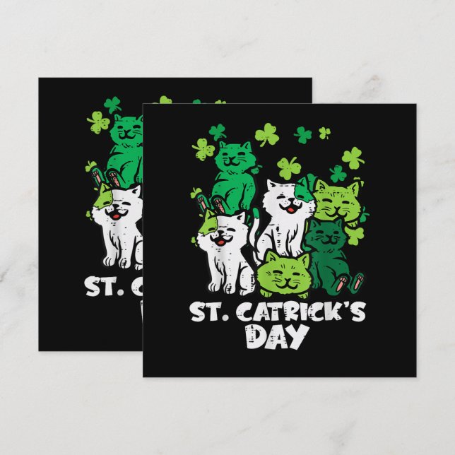 St Patricks Catricks Day Katter Saint Pattys (Fram/baksida)