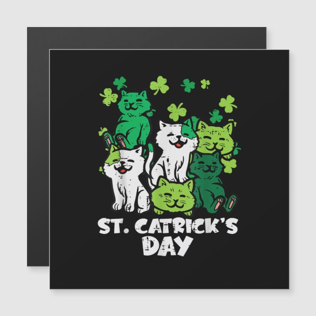 St Patricks Catricks Day Katter Saint Pattys (Fram/baksida)