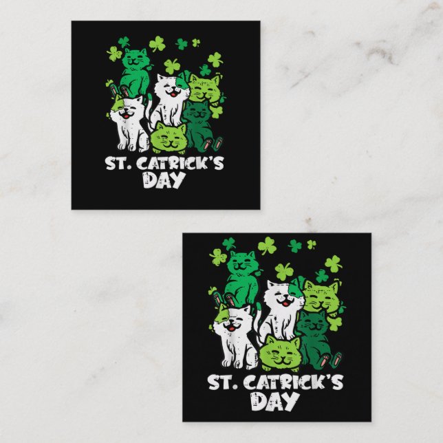 St Patricks Catricks Day Katter Saint Pattys Anteckningskort (Fram/baksida)