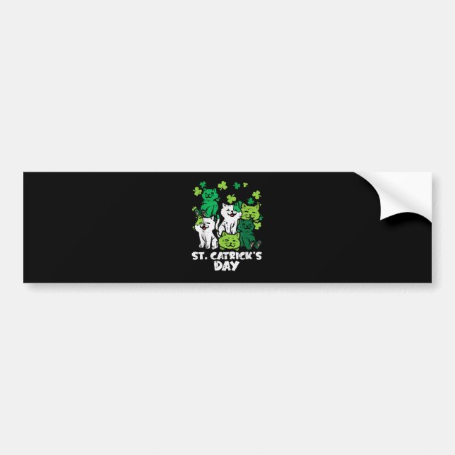 St Patricks Catricks Day Katter Saint Pattys Bildekal (Framsidan)