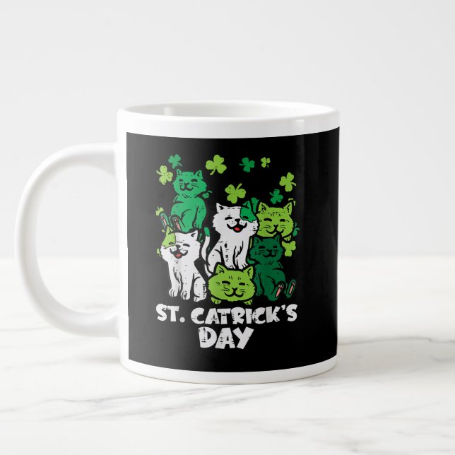 St Patricks Catricks Day Katter Saint Pattys Jumbo Mugg (Vänster)