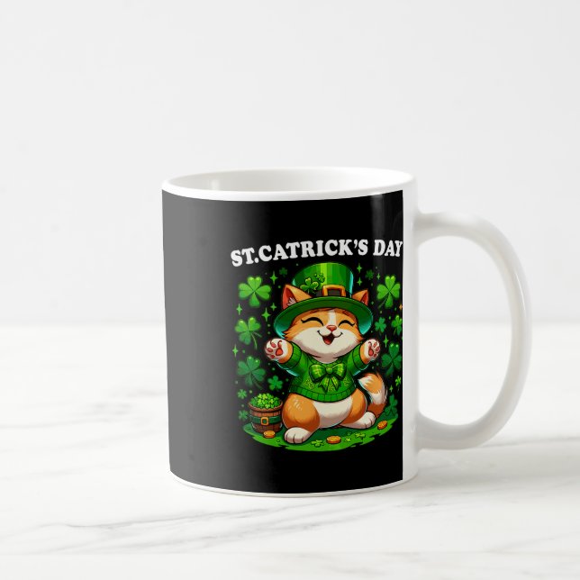 St Patricks Catricks Day Katter Saint Pattys Katt  Kaffemugg (Höger)