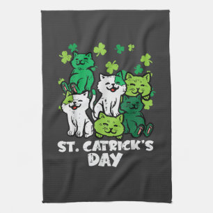 St Patricks Catricks Day Katter Saint Pattys Kökshandduk