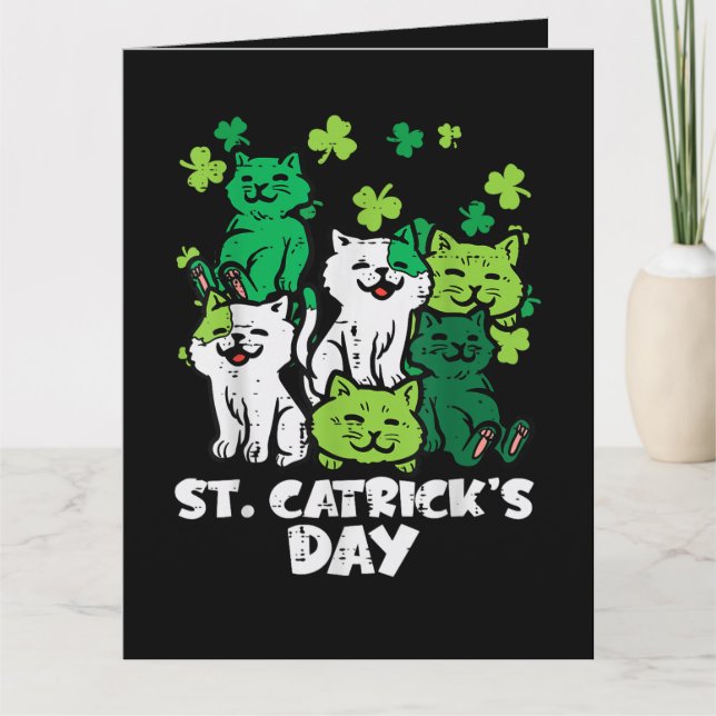 St Patricks Catricks Day Katter Saint Pattys Kort (Framsida)