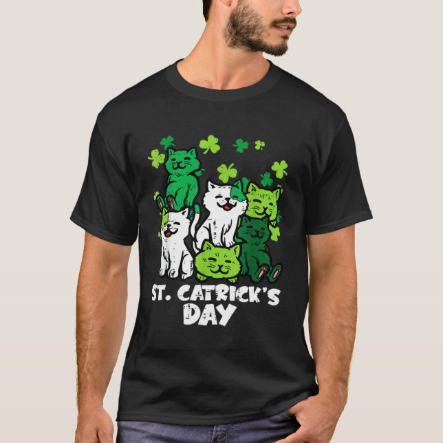 St Patricks Catricks Day Katter Saint Pattys Kvinn T Shirt (Framsida)