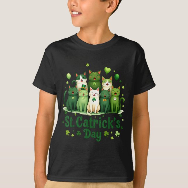 St Patricks Catricks Day Katter Saint Pattys Kvinn T Shirt (Framsida)