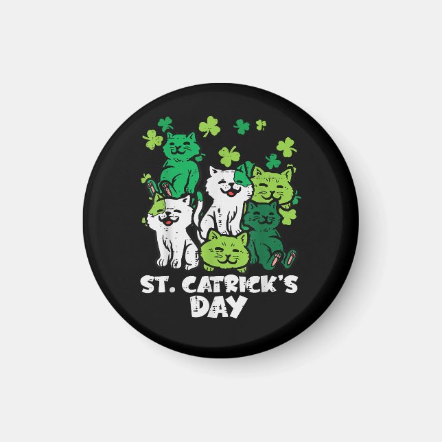 St Patricks Catricks Day Katter Saint Pattys Magnet (Framsidan)