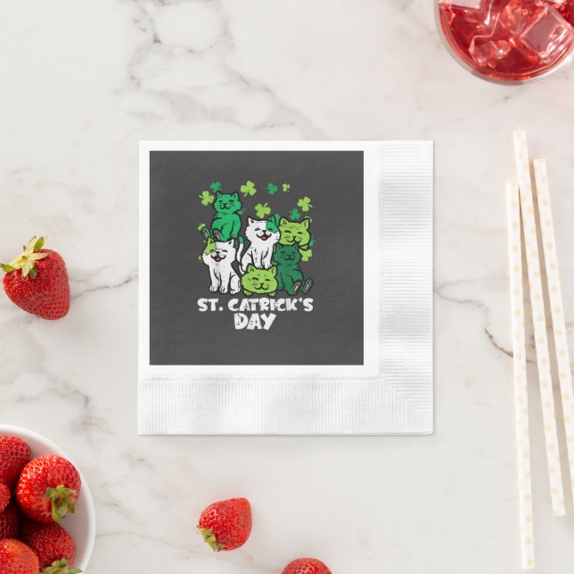 St Patricks Catricks Day Katter Saint Pattys Pappersservett (Insitu)