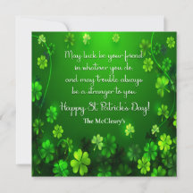 St Patricks citat Lycka Holiday Card