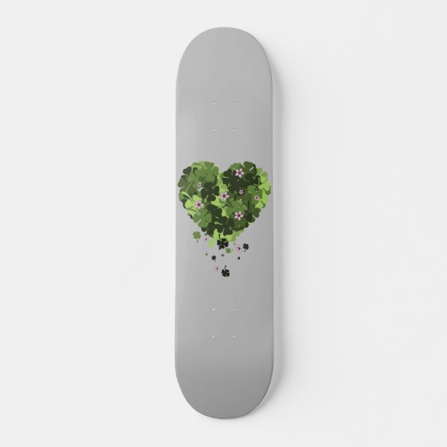 St. Patrick's Clover Heart Mini Skateboard Bräda 18,5 Cm (Framsida)
