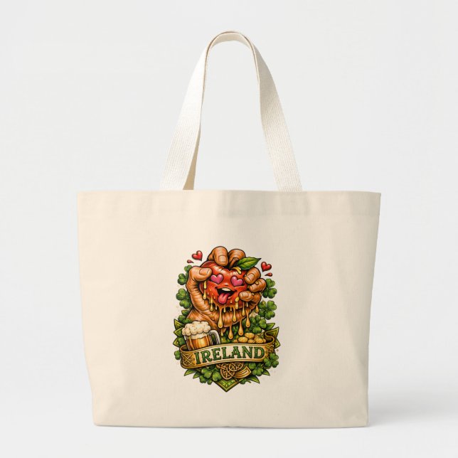 St. Patricks dag Apple Craze 🍀 Jumbo Tygkasse (Framsidan)