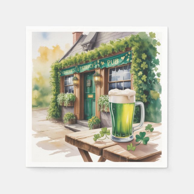 St Patricks Dag Bar Pub Fest Pappersservett (Framsidan)