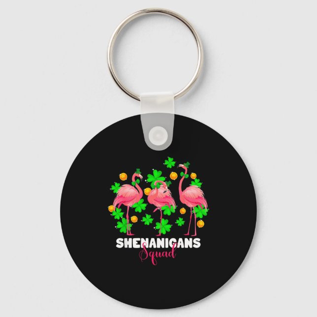 St patricks dag busfröjd squad irländsk flamingo nyckelring (Framsida)