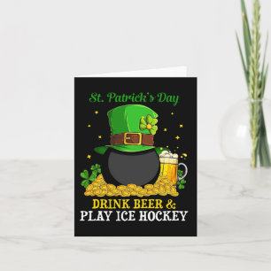 St Patricks dag Drick öl Spela ishockey Kul Kort