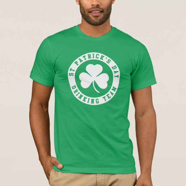 St Patricks dag dricksteam T-shirt (Framsida)