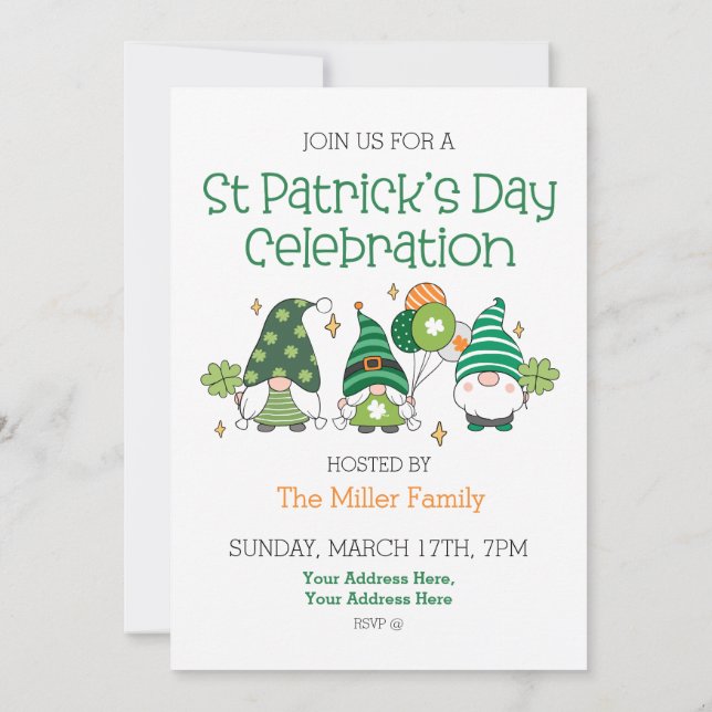 St Patricks Dag Firande Fest Inbjudningar (Baksida)