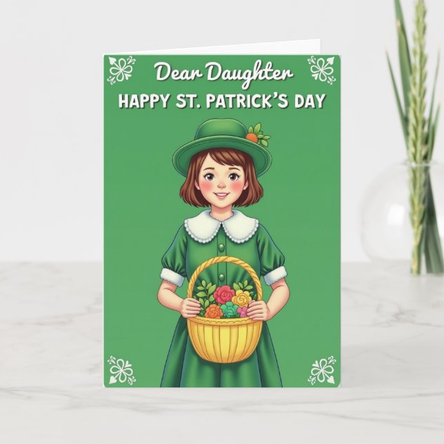 St Patricks dag flicka glädje kort (Framsida)
