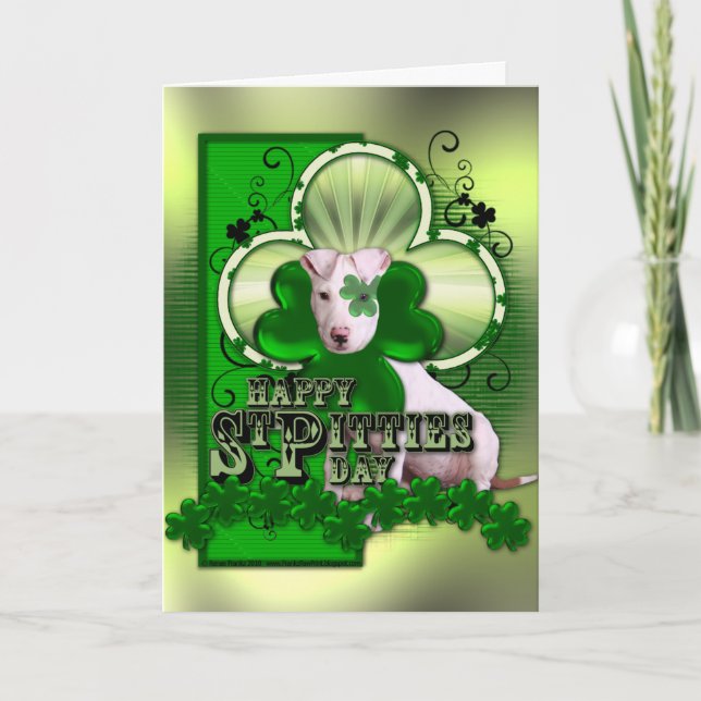 St Patricks - dag för St Pitties - Pitbull - Petey Kort (Framsida)