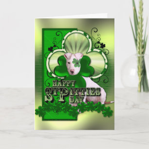 St Patricks - dag för St Pitties - Pitbull - Petey Kort