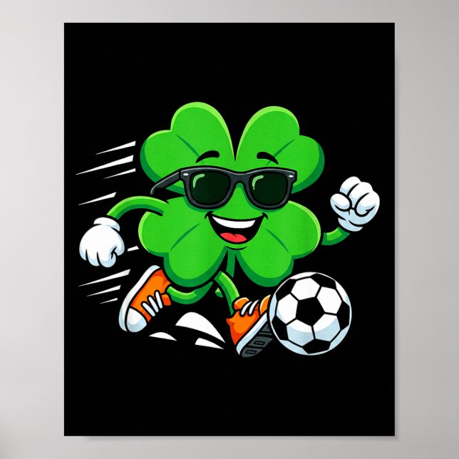 St patricks dag fotboll shamrock sport patricks da poster (Framsidan)