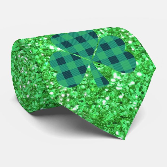 St. Patrick's dag glittrande glitter Kelly grön Ne Slips (Rullad)