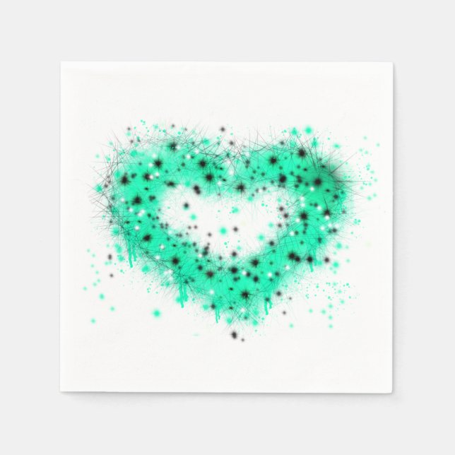 St. Patrick's dag | glittrande sprayfärg hjärta Pappersservett (Framsidan)