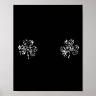 St Patricks dag Grön Klöver Irländsk Shamrock Brös Poster