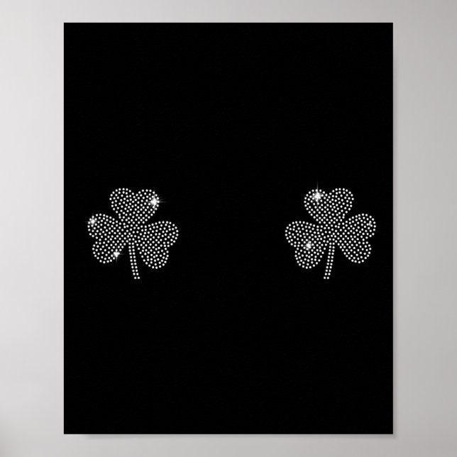 St Patricks dag Grön Klöver Irländsk Shamrock Brös Poster (Framsidan)