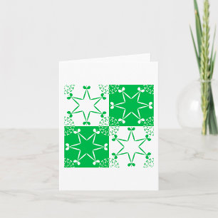 St Patricks Dag Grön Klöver Stjärna Geometrisk Kort