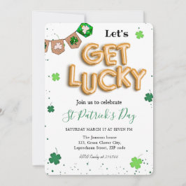 St. Patricks dag grön Shamrock lycklig fest Inbjudningar