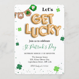 St. Patricks dag grön Shamrock lycklig fest Inbjudningar