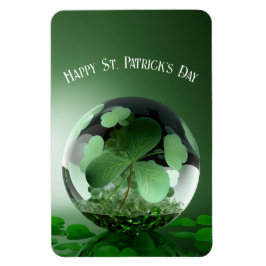 St. Patricks dag grön värld Magnet