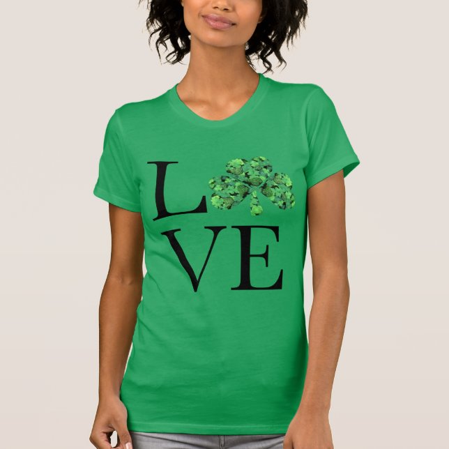 St. Patrick's dag | Gröna shamrockar T Shirt (Framsida)