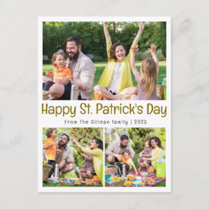 St. patricks dag Gröna Shamrocks familjefoto Helg Vykort