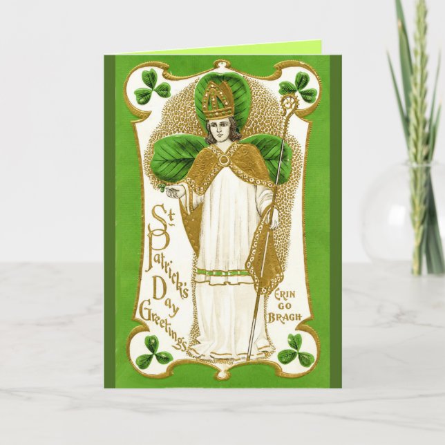 ST. PATRICKS DAG GRÖNA TREKLÖVER OCH TRINITET KORT (Framsida)