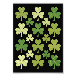 St Patricks dag hjärta Lucky Clover Shamrock Fototryck