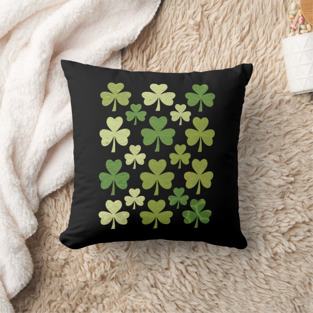 St Patricks dag hjärta Lucky Clover Shamrock  Kudde (Filt)